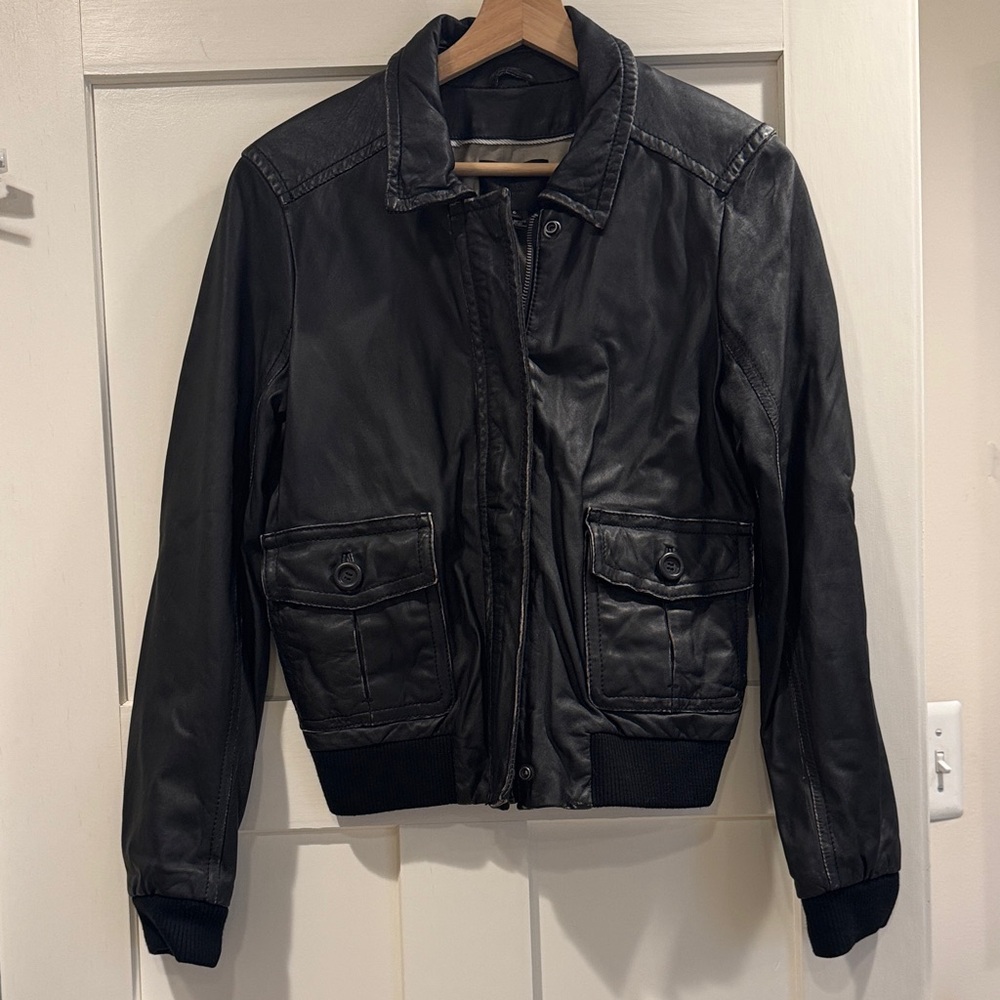J. Crew Collection Leather Bomber Jacket
